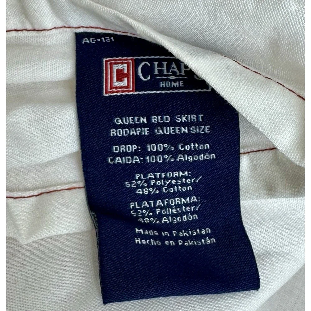 Chaps Ralph Lauren Home Elizabeth Queen Bed Skirt Red Tan Check Plaid Cotton 15